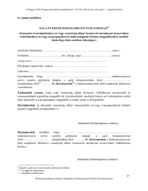 Hungarian Animal Care Declaration Form