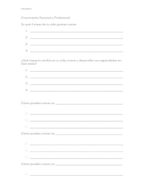 Project martina personal growth form