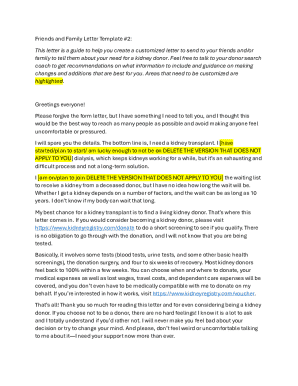 Kidney Donor Request Letter Template