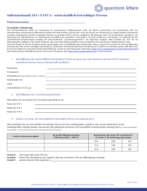 AIA FATCA Self-Disclosure Form