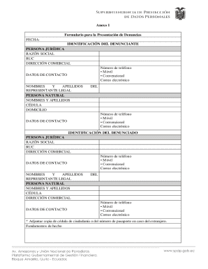 Complaint submission form