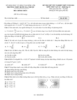 Vietnamese Physics Exam Template