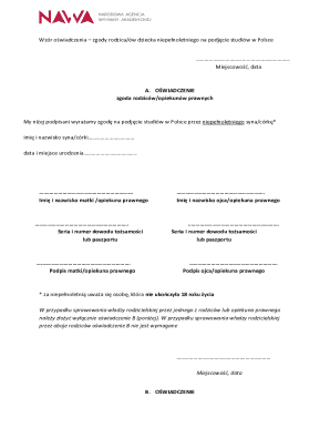 Poland Minor Student Consent Form