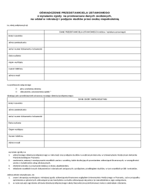 Parental Consent Form for Minor's University Admission