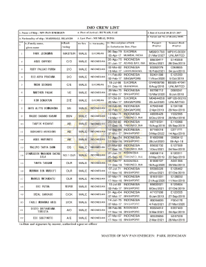 IMO Crew List Form