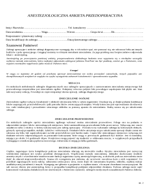 Preoperative Anesthesia Questionnaire