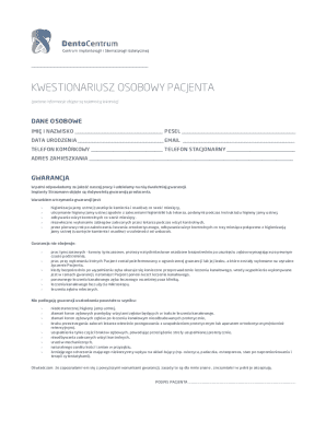 Patient Medical History Form