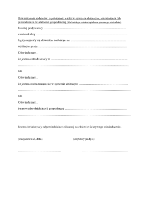 Parent Declaration Forms