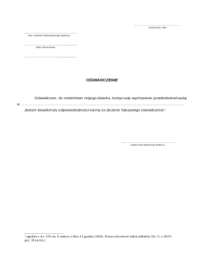 Parental Declaration of Sibling Education