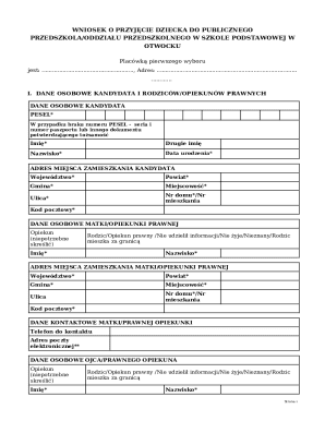 Poland Child Admission Form