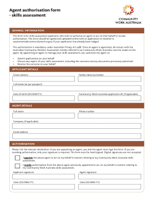 Agent Authorisation Form
