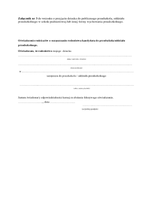 Parent Declaration of Sibling Attendance