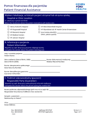 Patient Financial Assistance Form
