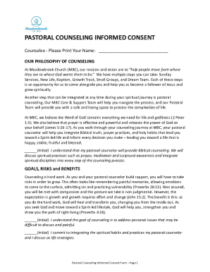 Pastoral Counseling Informed Consent Form
