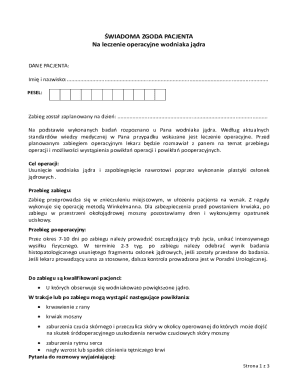 Patient Consent Form for Hydrocele Surgery