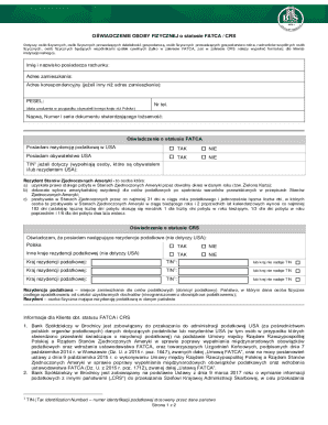 FATCA CRS Tax Residency Declaration Form