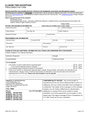 Illinois Tier Exception Prescriber Fax Form