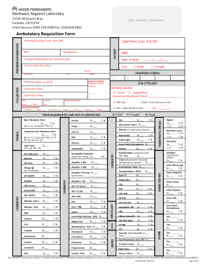 Ambulatory Requisition Form