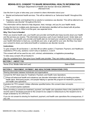 Michigan Behavioral Health Consent Form