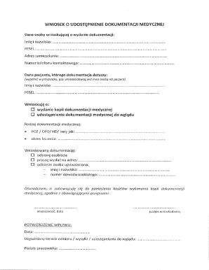 Medical Documentation Request Form