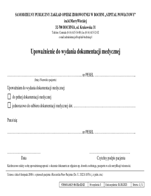 Medical Documentation Authorization Form