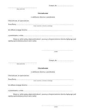 Child Pickup Authorization Form