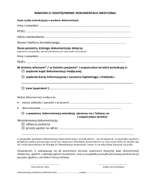 Medical Documentation Request Form