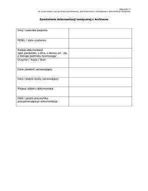 Medical Documentation Order Form