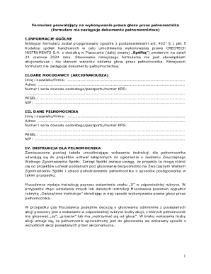 Proxy Voting Form for CREOTECH INSTRUMENTS S.A.