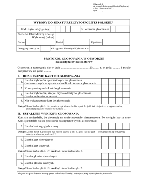 Poland Senate Election Voting Protocol
