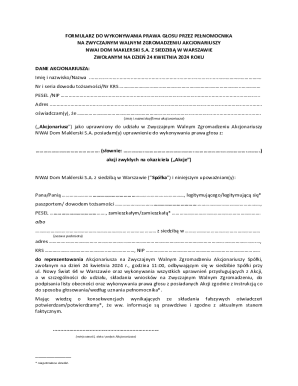 Proxy Voting Form for Shareholders Meeting