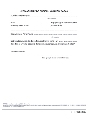 Medical Test Result Authorization Form