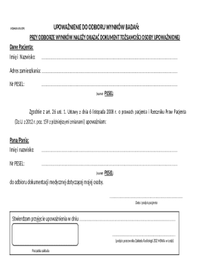 Medical Results Authorization Form