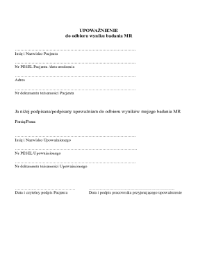 Medical Power of Attorney for MRI Results