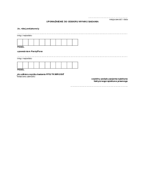 Medical Test Result Authorization Form