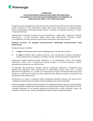 Proxy Voting Form for Polenergia S.A.