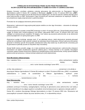 Proxy Voting Form for CI Games SE