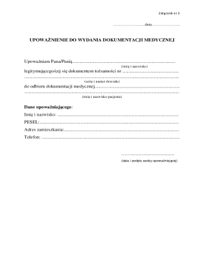 Medical Documentation Authorization Form