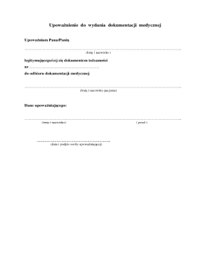 Medical Documentation Authorization Form