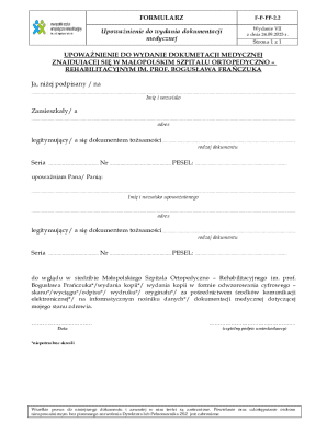 Medical Documentation Authorization Form