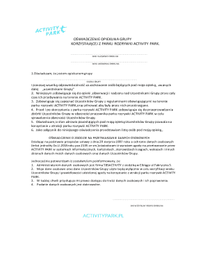 Activity Park Group Guardian Declaration