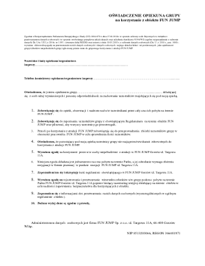 Guardian Group Consent Form for FUN JUMP