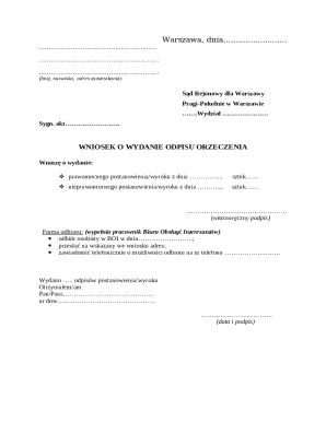 Court Request for Judgment Copy