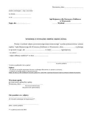 Polish Court Record Request Form