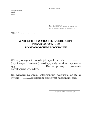 Court Request for Certified Copy