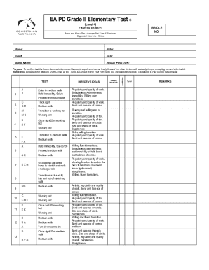 EA PD Grade II Elementary Test