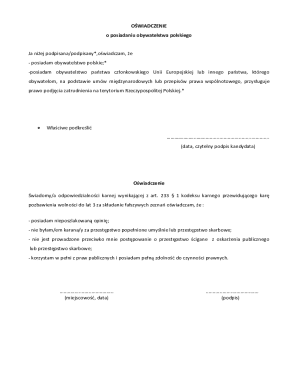 Polish Citizenship Affidavit