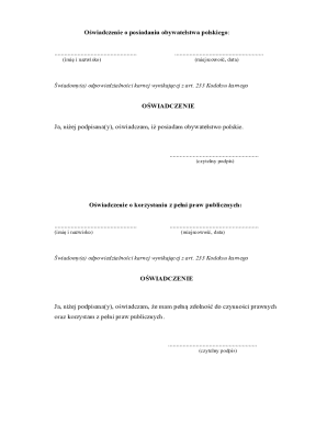 Polish Citizenship Declaration Form