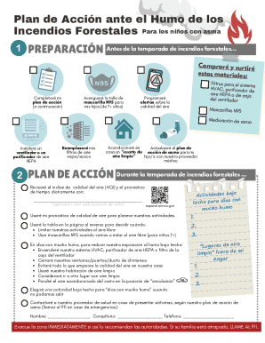 Asthma action plan for wildfire smoke