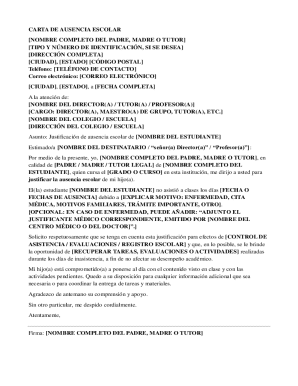 School absence letter